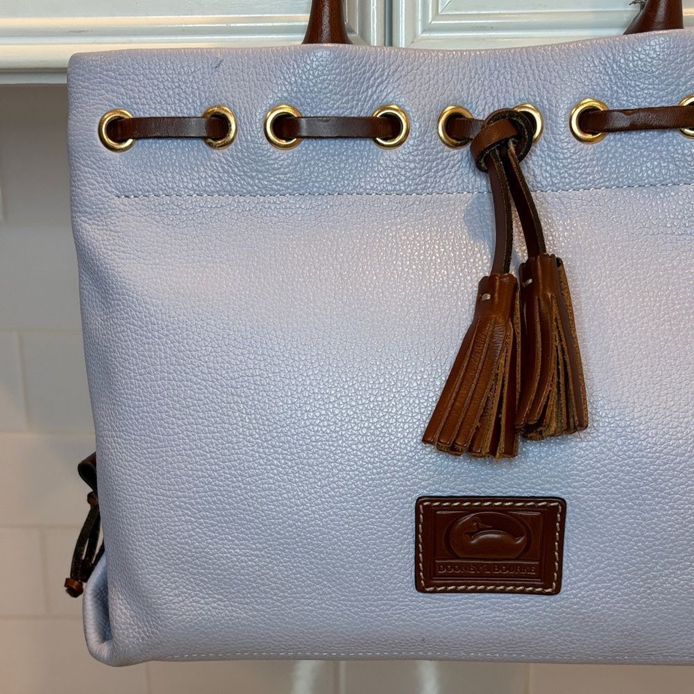 Dooney & Bourke Bag Purse Handbag Leather Vintage Ariel Wakefield Tassel Tote - Picture 3 of 17